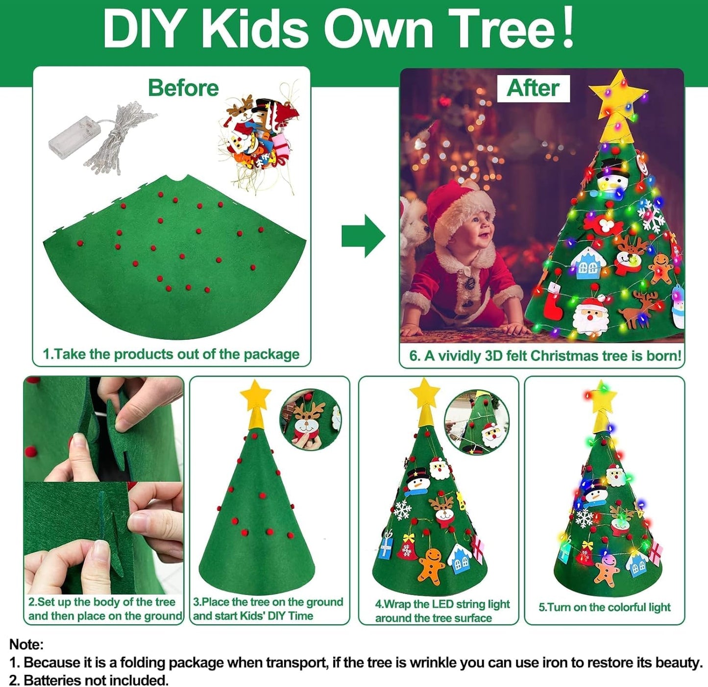 DIY Felt Christmas Tree Set - BUY 2, GET 1 CHRISTMAS SPECIAL