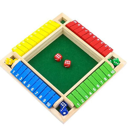 Deluxe Four-Sided Shut The Box Dice & Board Game