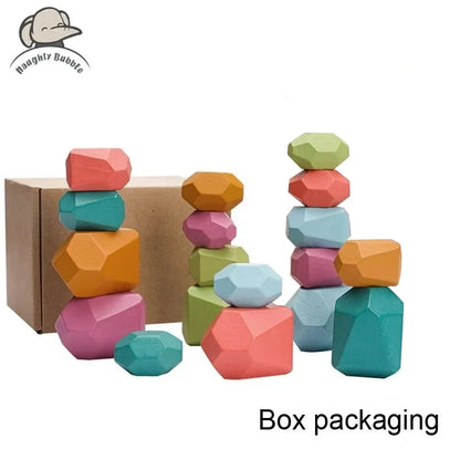 Wooden Balancing Stones Building Blocks